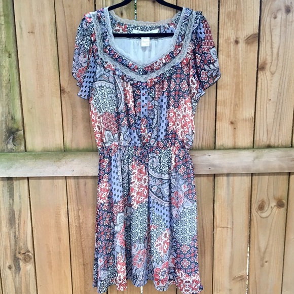 American Rag Boho Floral Cie Midi Dress 0X EUC - Picture 4 of 8